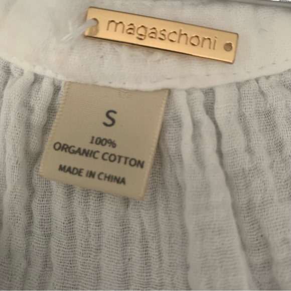 Magaschoni 100% Organic Cotton Peasant Tiered Midi Dress Size S - Picture 12 of 14